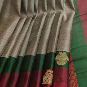 grey muthu zari pure kanchipuram silk saree